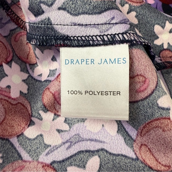 Draper James Roseanna Shift Dress Womens 2X Plum Floral Button Tie Ditsy - Picture 11 of 12